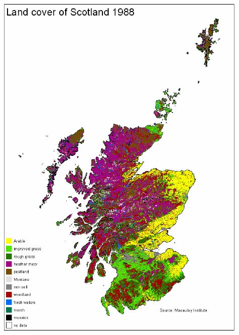 Figure 3.2 Land Cover Scotland 1988 (LCS88) (MLURI)